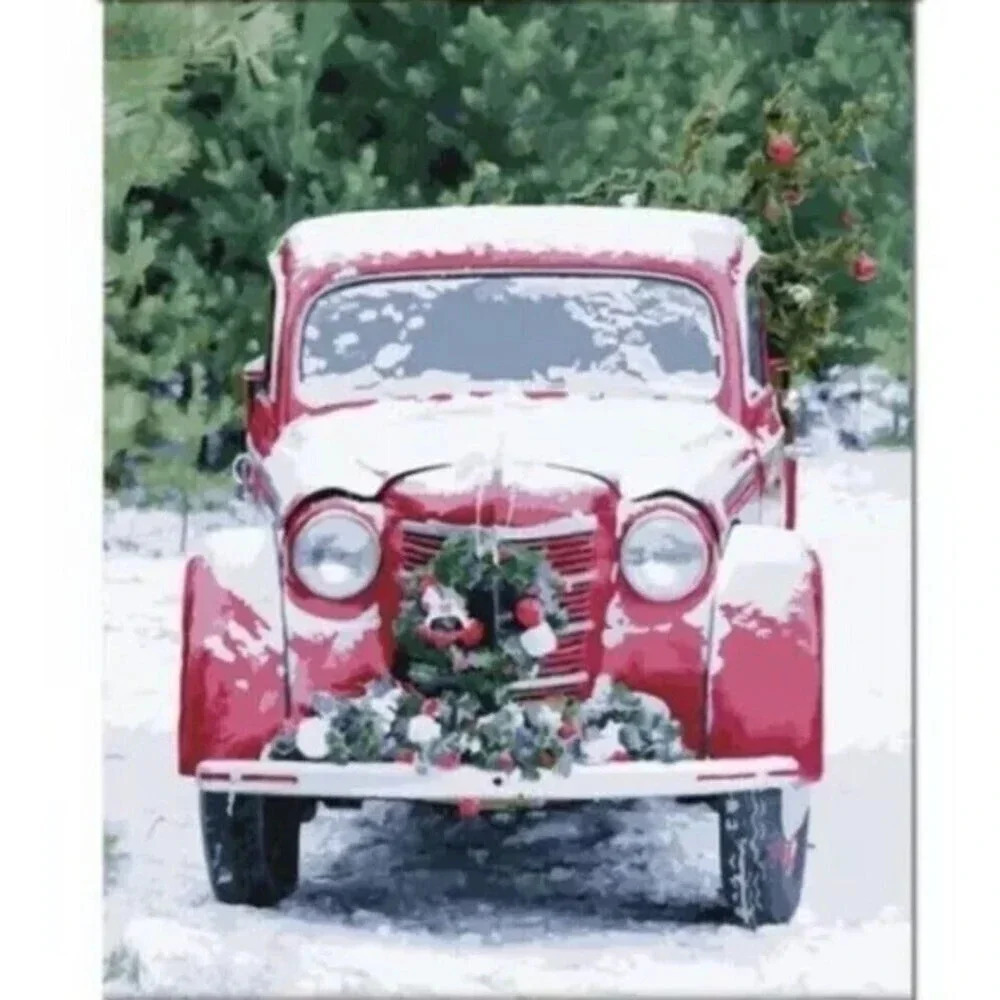 Artist’s Loft Paint By Number Vintage Red Truck Christmas‎ Holiday Paint Kit​​​